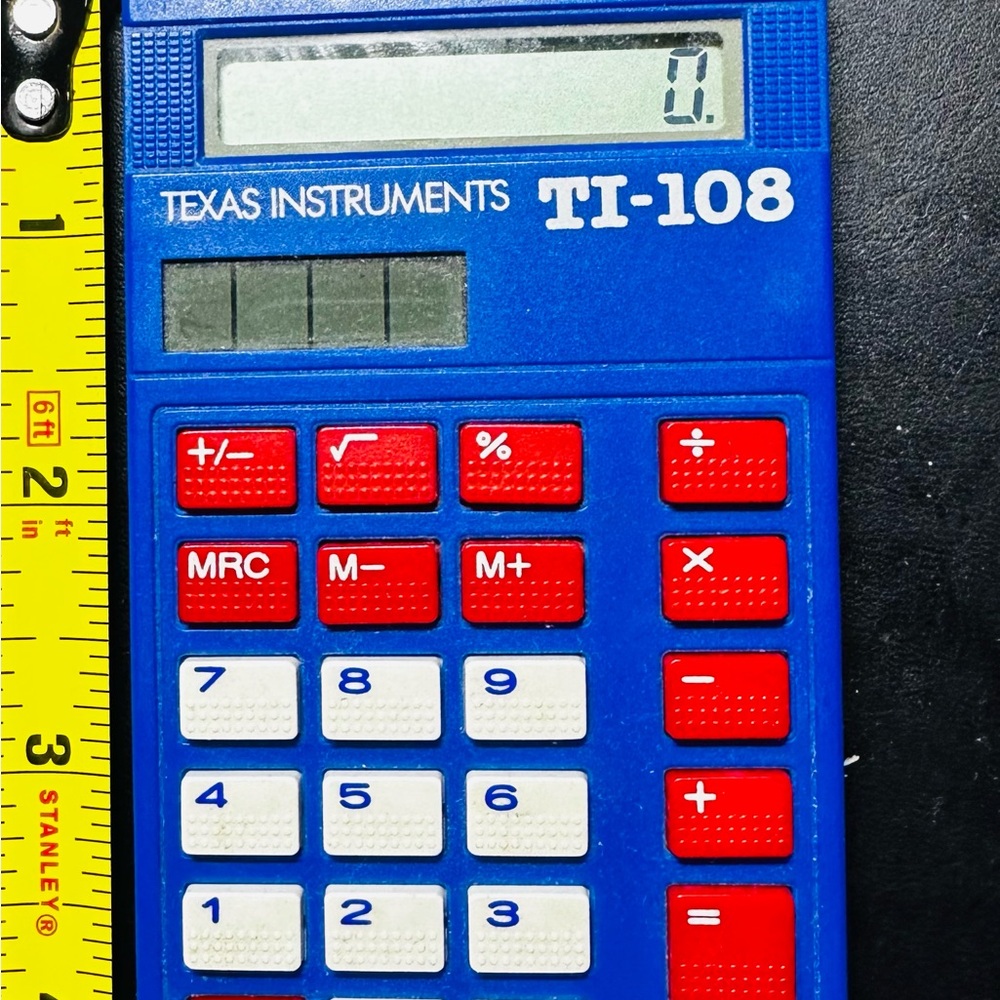 Texas Instruments TI-108 Blue Red Calculator